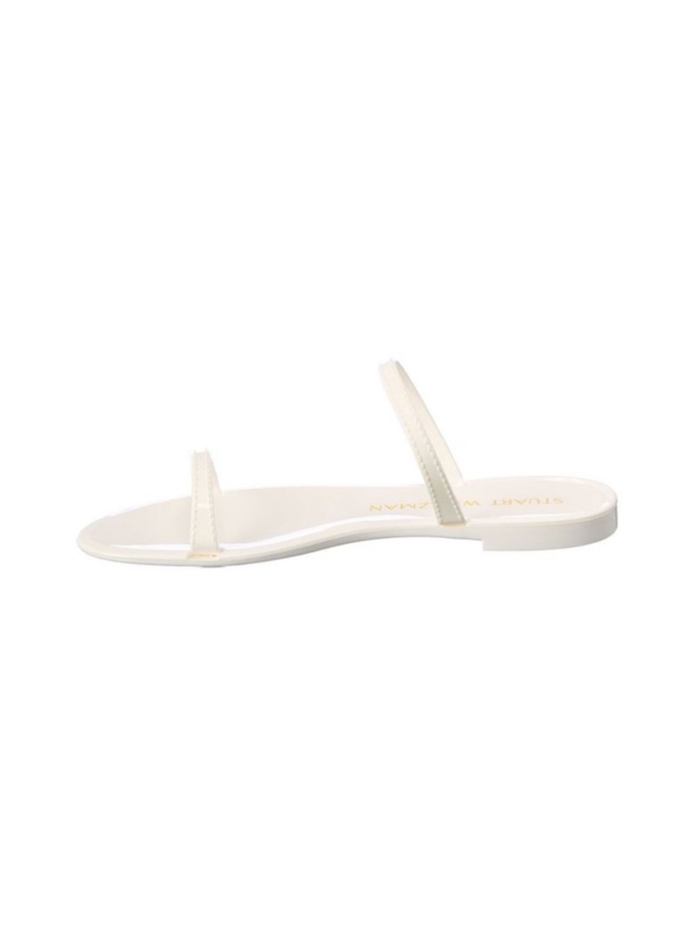 Stuart Weitzman Sawyer Jelly Sandals Sz 11 White Minimal Strappy Flat Slide - Picture 8 of 11